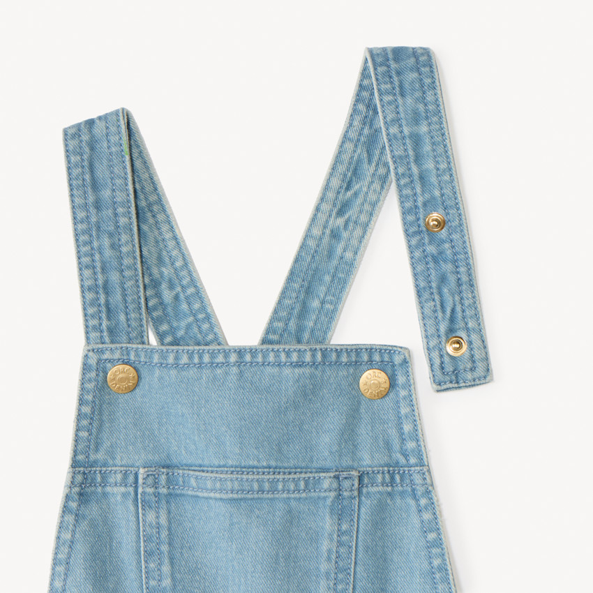 Salopette jupe-short en denim fille 
