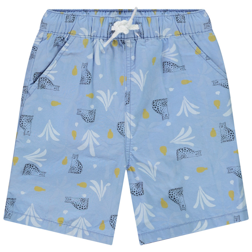 Bermuda met katachtige print voor baby jongen 