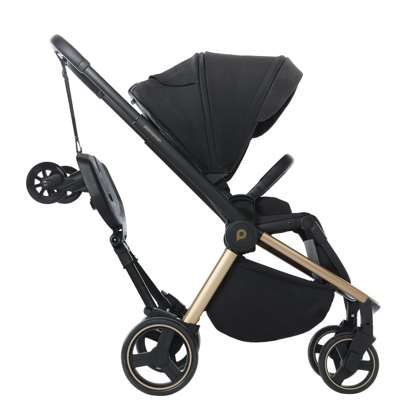 Planche à roulettes avec assise Tony pour poussette noir 