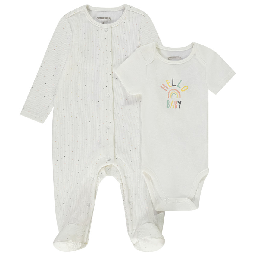 Ensemble 2 pièces dors-bien et body Hello Baby pour bébé  
