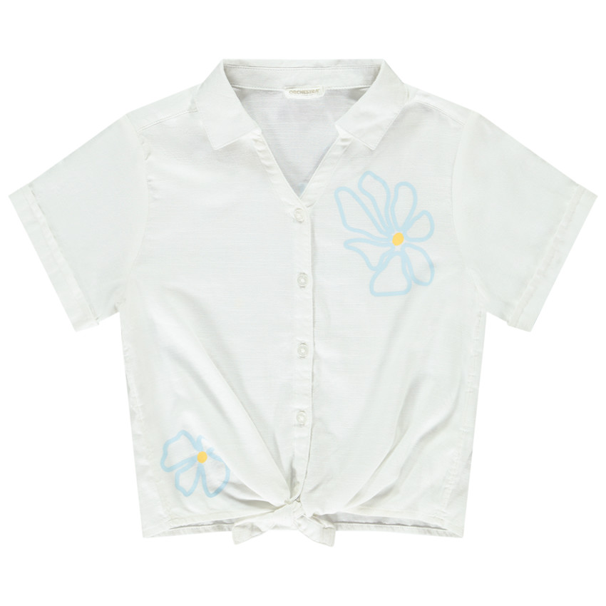Chemise manches courtes avec print fleuri pour fille  
