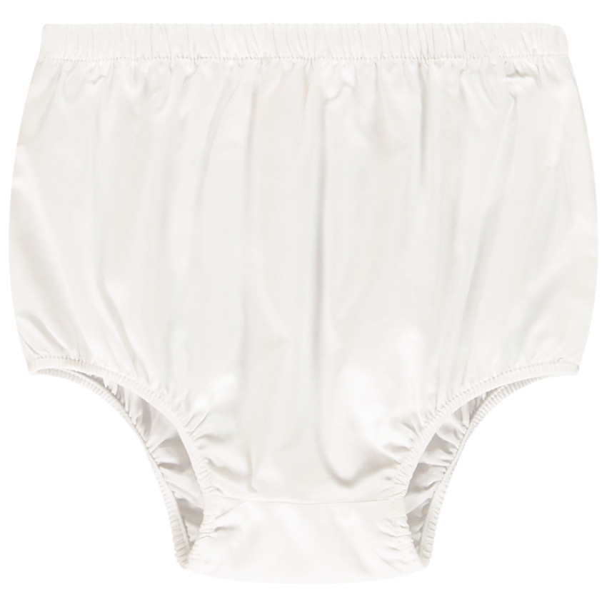 Ensemble robe en satin de coton + bloomer de cérémonie pour bébé fille 