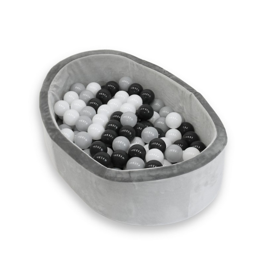 Piscine à balles en mousse gris + 120 balles 