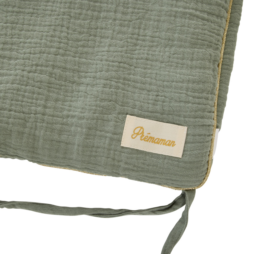 Bedhek 3 panelen van katoen gaas in groen 