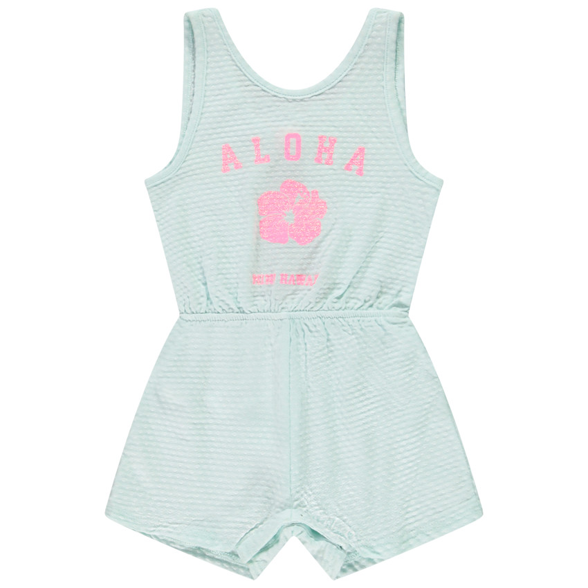 Combishort effet cloqué à hibiscus pailleté pour bébé fille 