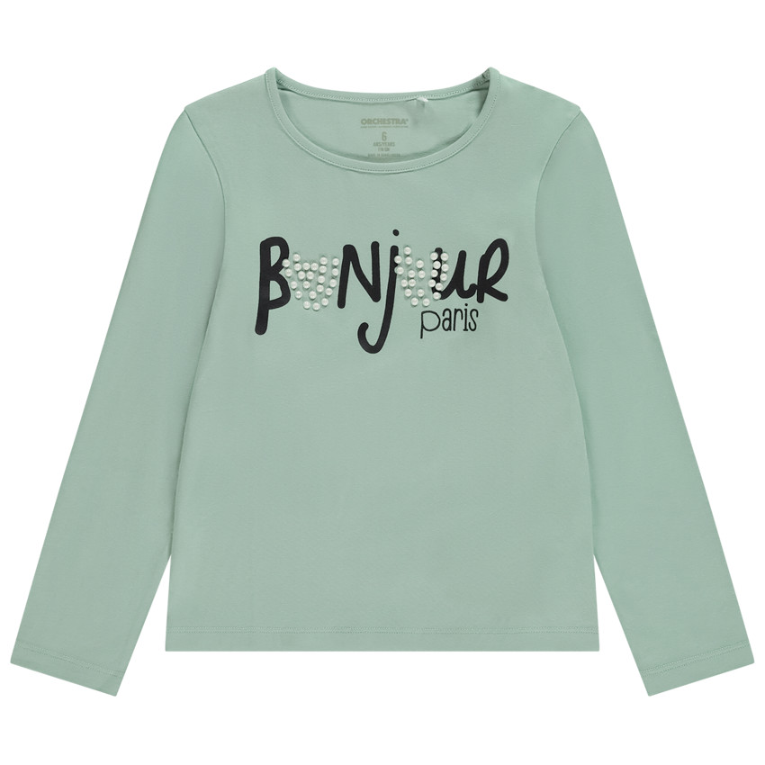 Lange mouwen T-shirt met parel-effect print voor meisjes 