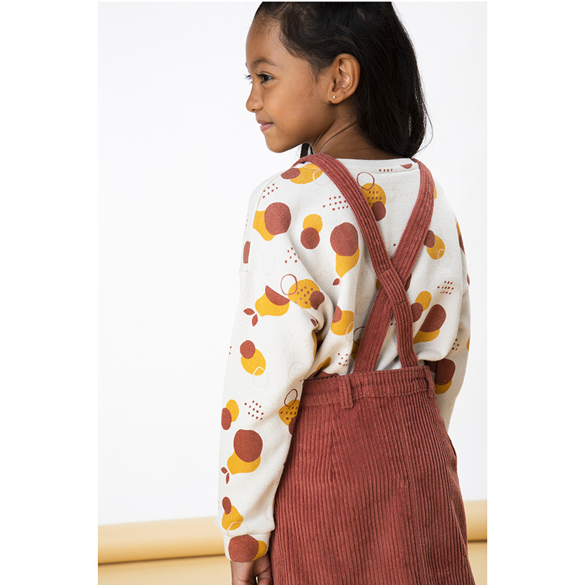 Robe salopette en velours côtelé pour enfant fille 