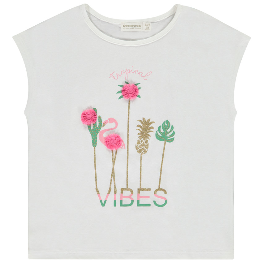 Mouwloos T-shirt met doosvorm en fantasiepatroon voor meisjes 