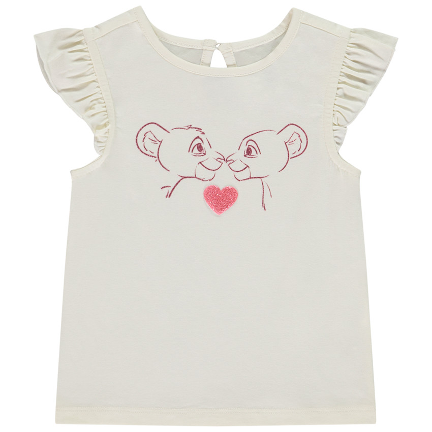 T-shirt korte mouwen print De Leeuwenkoning voor baby meisje 