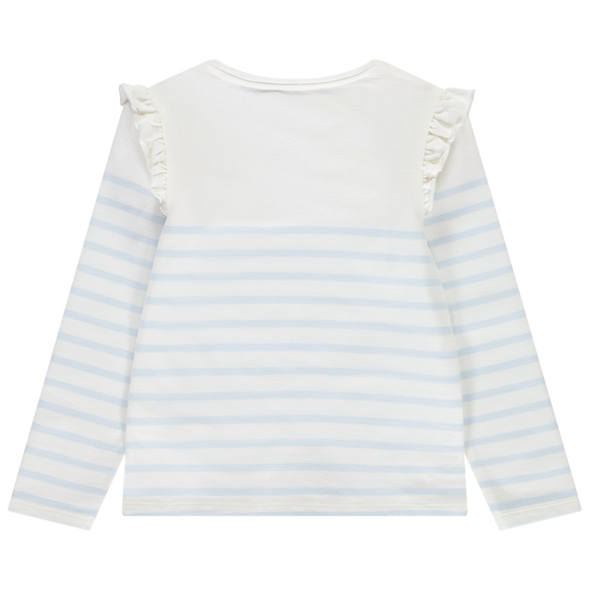 T-shirt manches longues marinière fantaisie pour fille  
