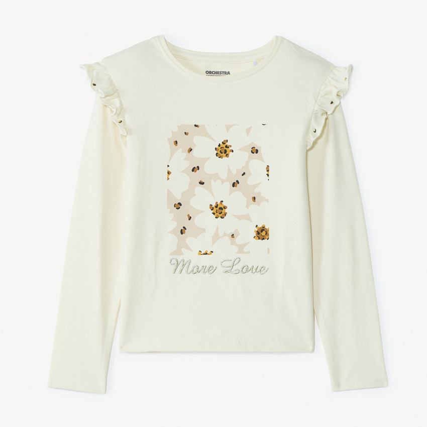 T-shirt met lange mouwen met bloemenprint voor meisjes 