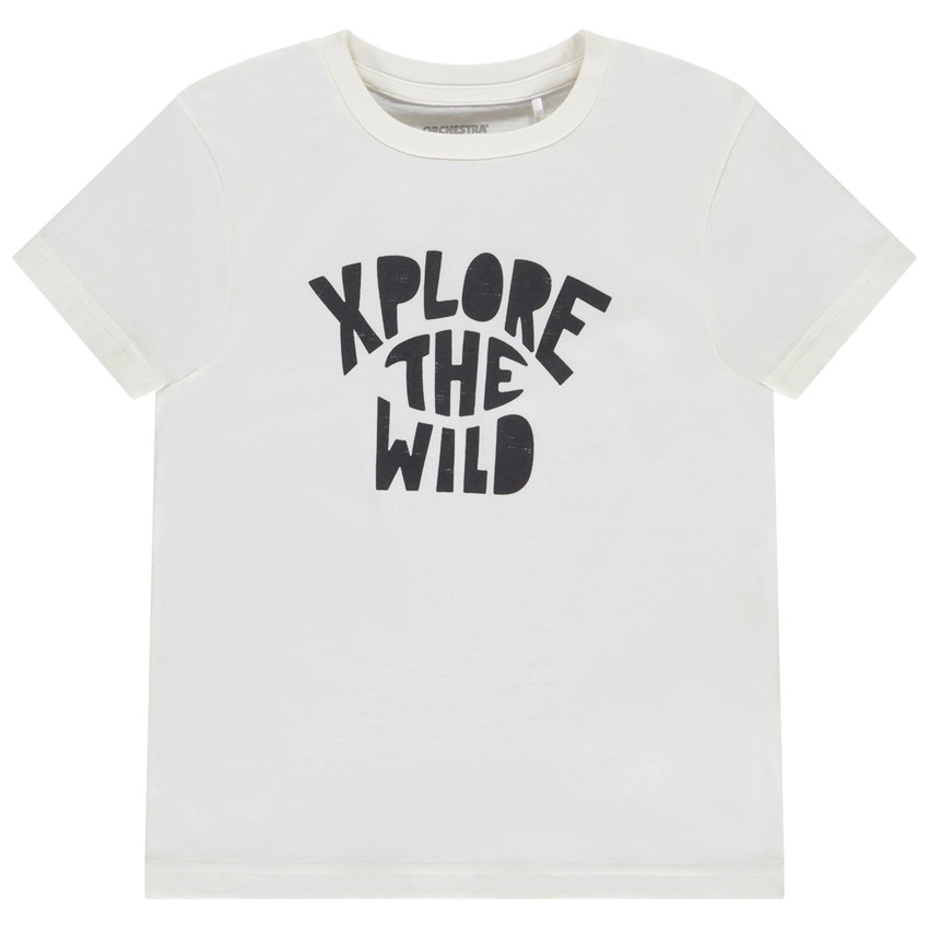 T-shirt manches courtes uni avec print fantaisie pour garçon  