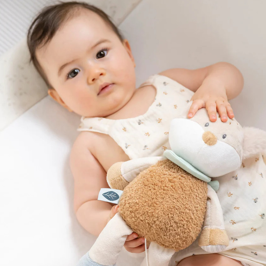 Muzikale knuffel - Vos Flo - Munt groen - 24 cm 