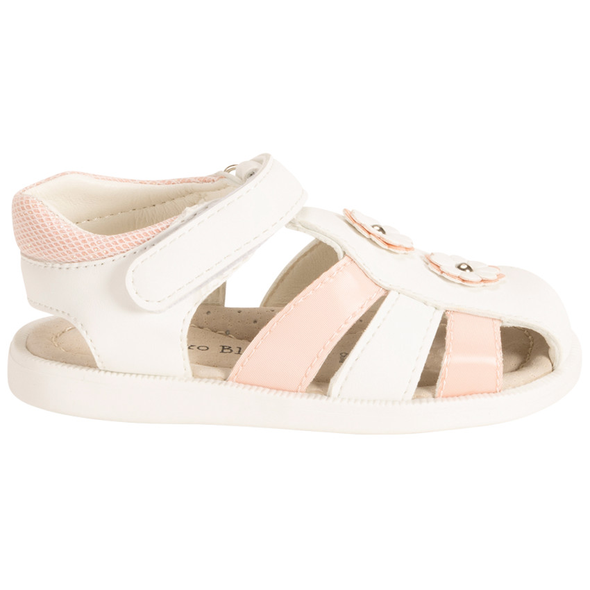 Sandalen tweekleurig met bloemen voor baby meisje 