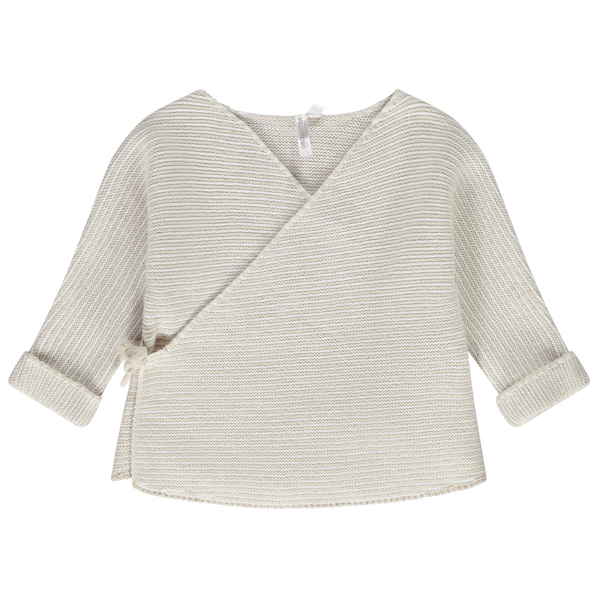 Vest in gebreid schuim steek met hartvorm voor baby 