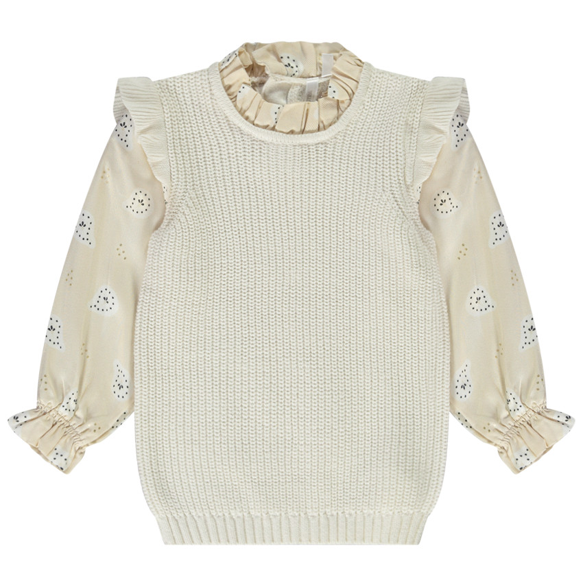 Pull sans manches effet 2 en 1 pour bébé fille 