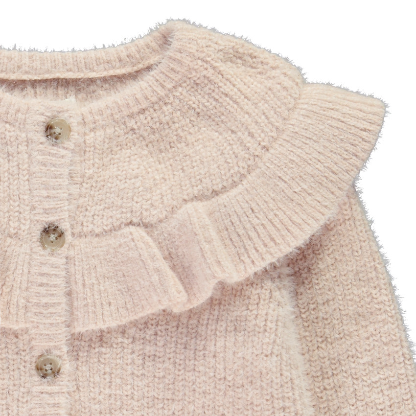 Vest met lange mouwen in gebreid met ruche voor meisjes 
