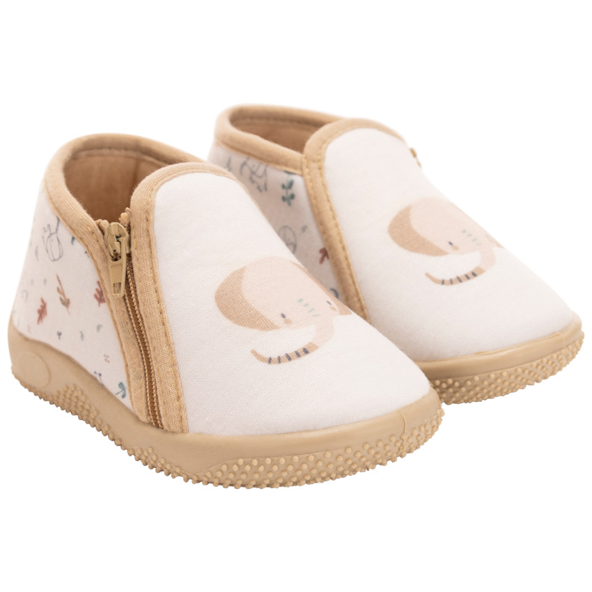 Laarsjes met rits en olifantenprint voor baby jongen 