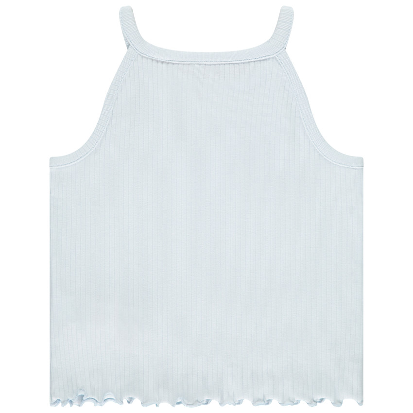 Débardeur court côtelé à broderie pour fille 