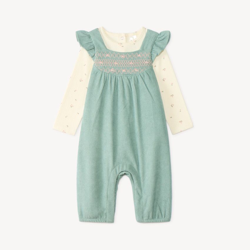 Set van 2 stukken voor babymeisjes, t-shirt en schattige salopette. 