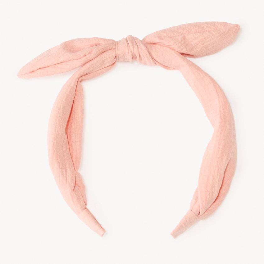 Serre-tête en tissu à nœud pour fille 