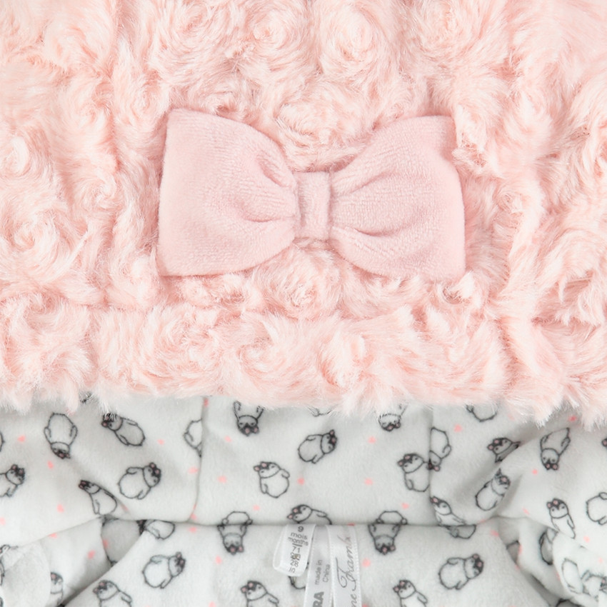 Veste à capuche en sherpa moutonnée avec pingouin brodé 