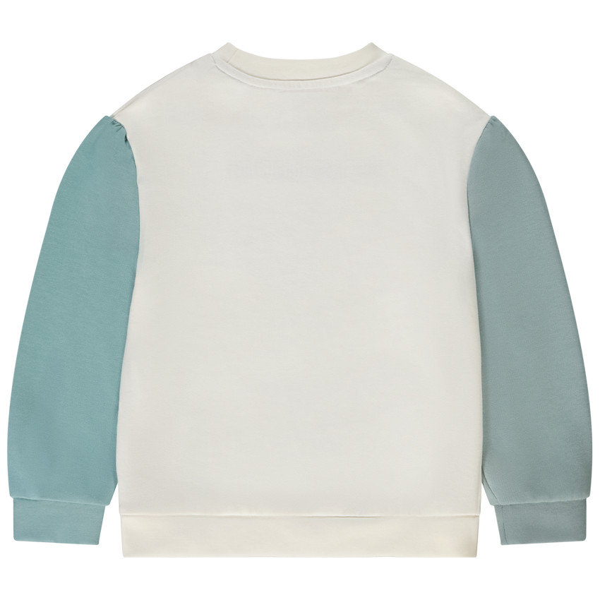 Sweat effet color block avec broderie pour fille 