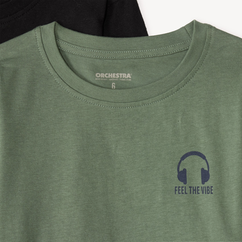 Lot de 3 t-shirts manches longues unis garçon 
