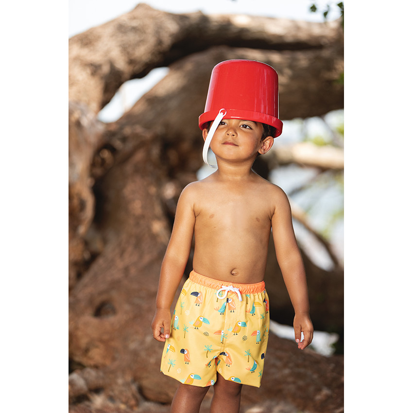 Short de bain imprimé toucans/palmiers pour bébé garçon 