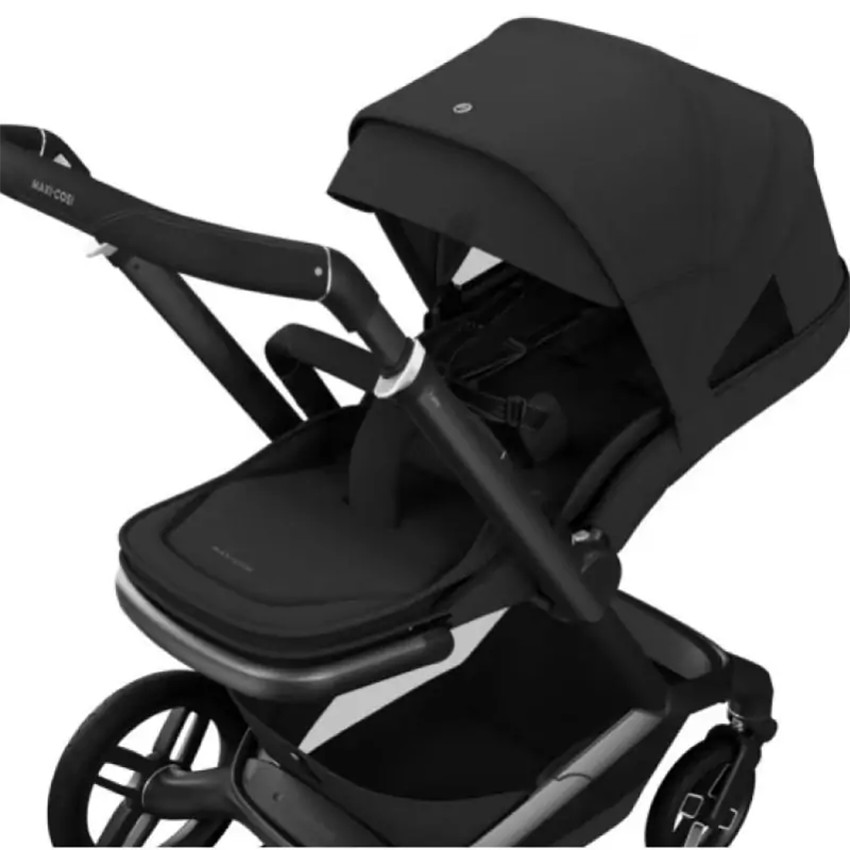 Kinderwagen Fame + Draagmand Twillic Black/ Frame Black Leather 