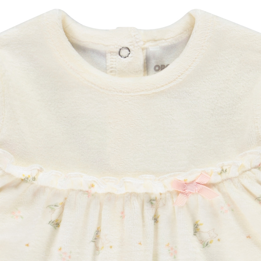 Pyjama van fluweel met kattenprint voor meisjes 