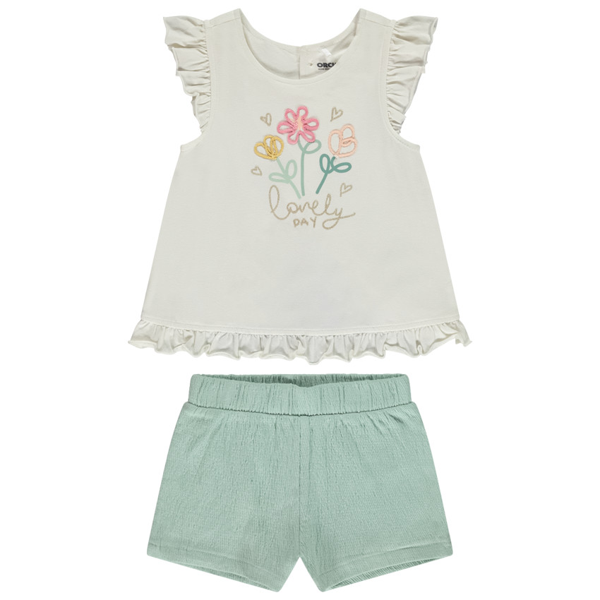 Ensemble 2 pièces avec dos ajouré pour bébé fille 