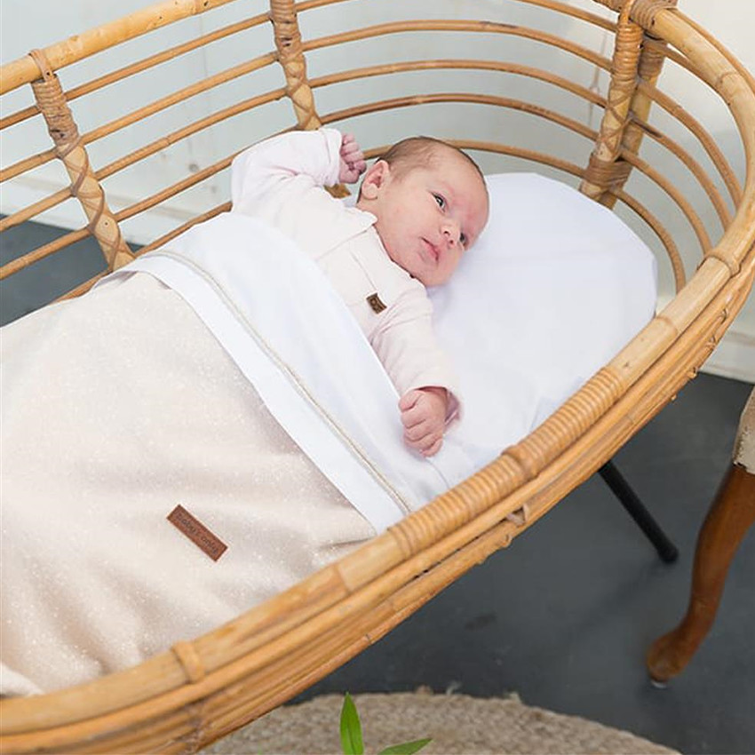 Deken wieg Soft Sparkle - Goud/ivoor 70x95 cm 