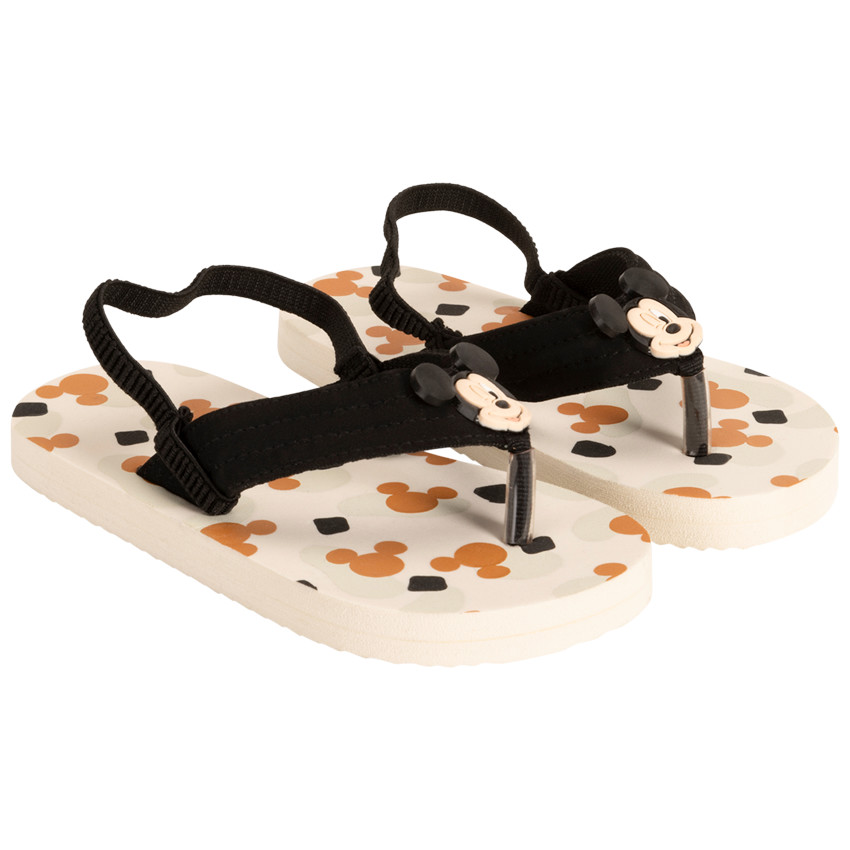 Tongs à bride souple imprimé et badge Mickey Disney pour garçon 