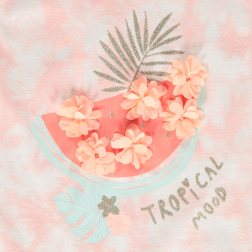 Débardeur effet tie & dye avec fleurs en 3D pour fille 