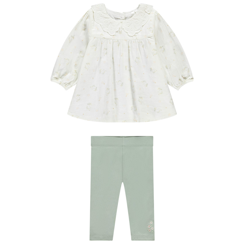 Ensemble 2 pièces avec tunique imprimé chats pour bébé fille 