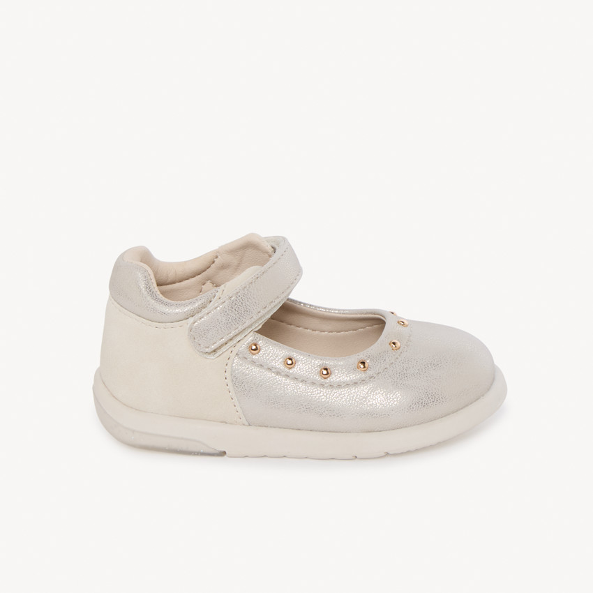 Babykleed met iriserend effect en gouden studs voor meisjes 