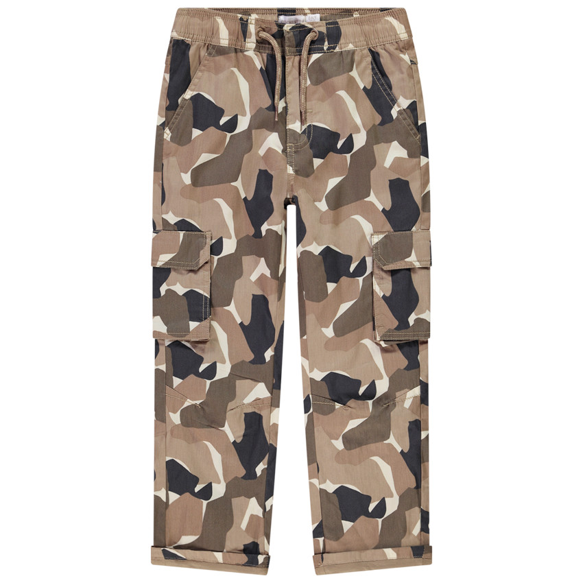 Pantalon cargo imprimé camouflage pour garçon 