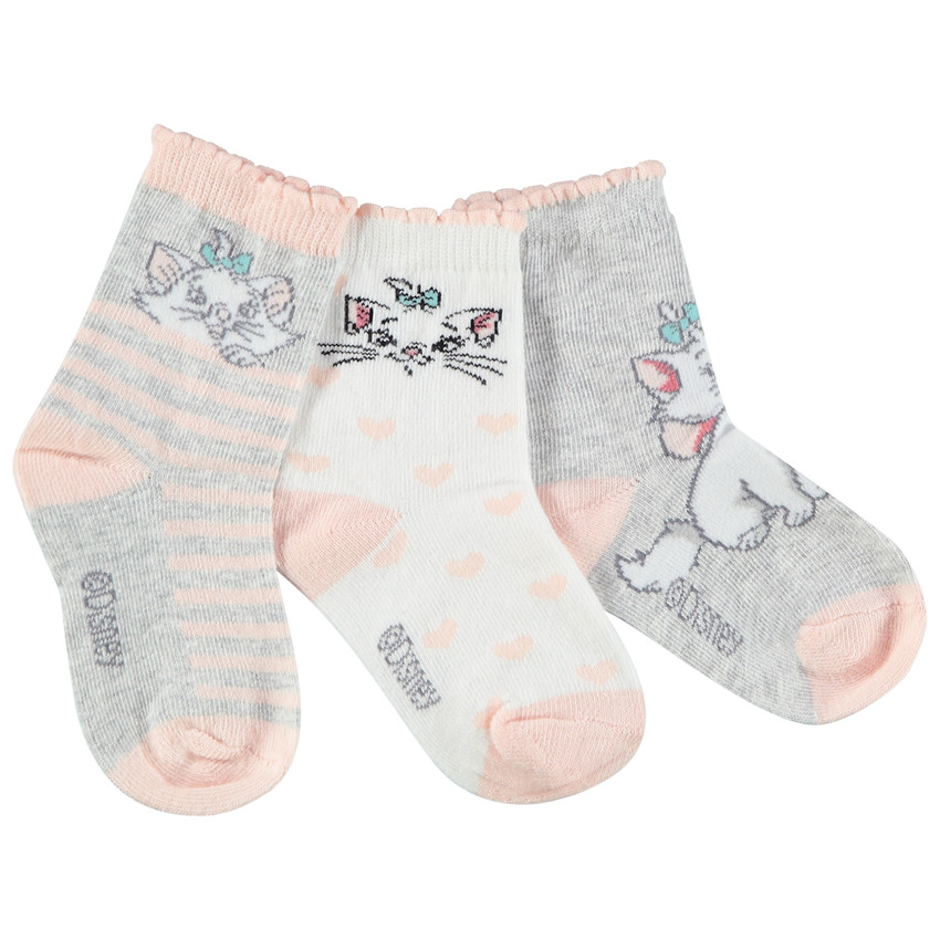 Lot de 3 paires de chaussettes imprimé Marie Disney pour bébé fille 
