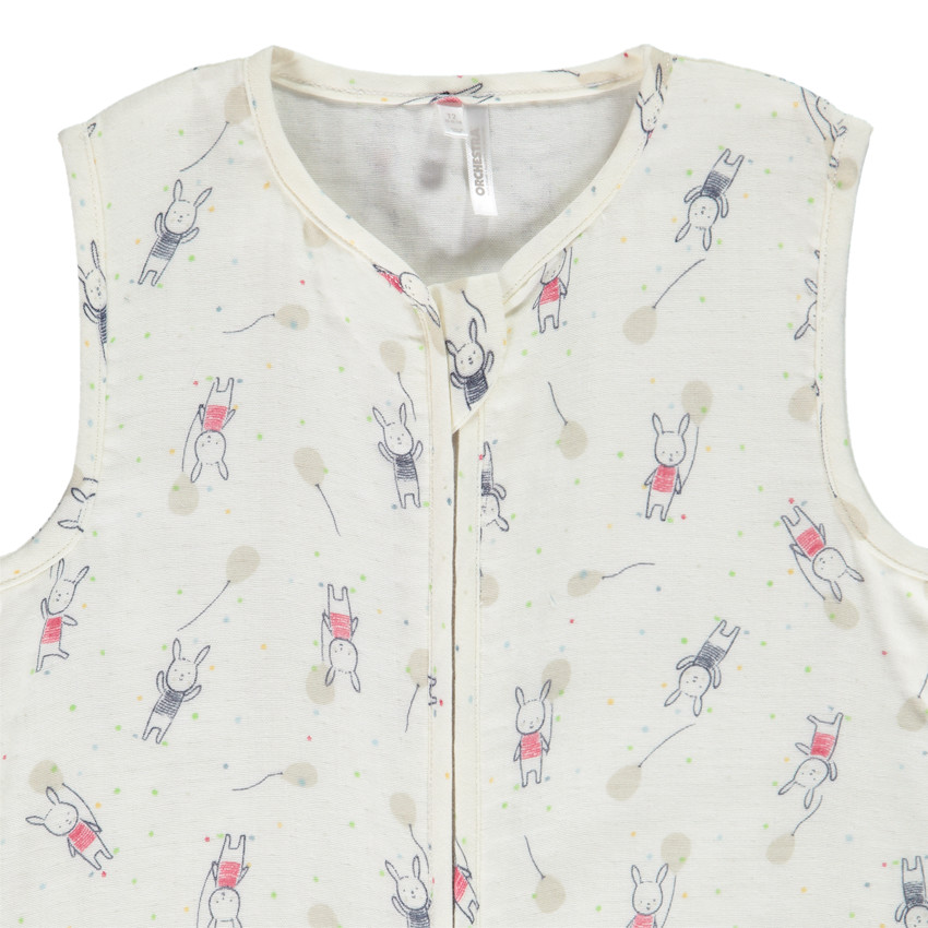 Gigoteuse sans manches en tétra imprimé lapins pour bébé 