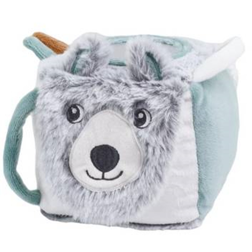 Cube d'activité Buddy Loup - Gris chiné/sauge 