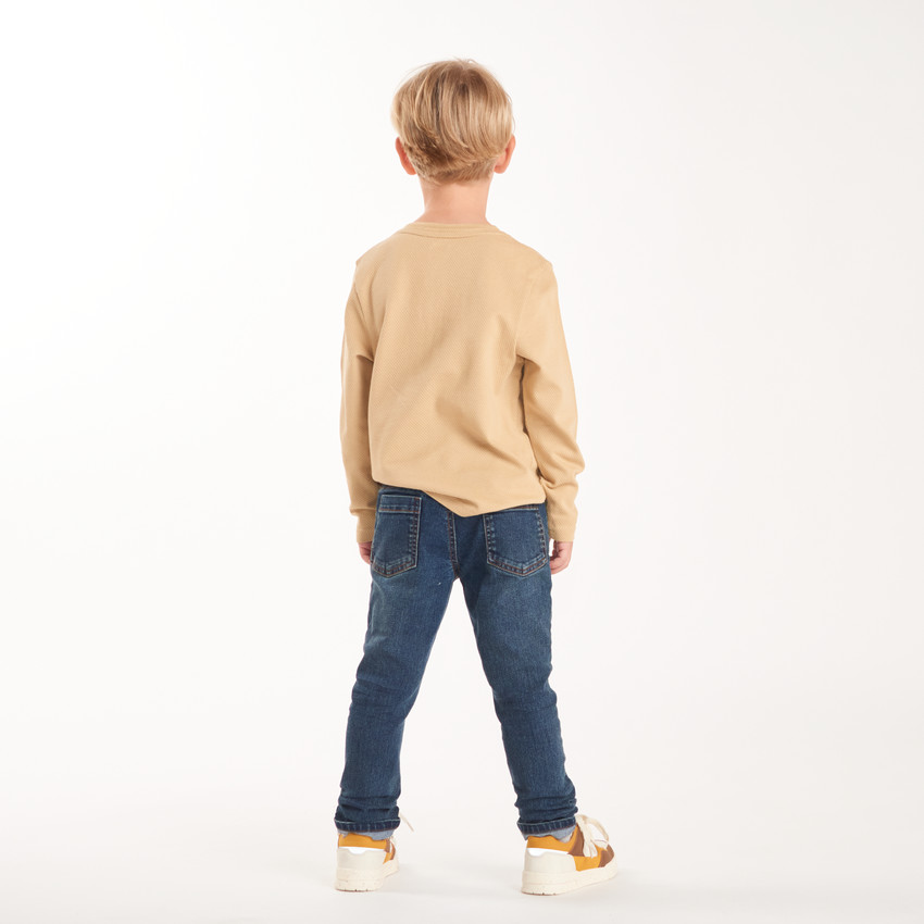 Jeans slim fit in denim met contrasterende naden jongens 