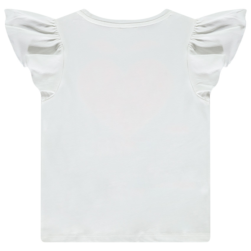 T-shirt korte mouwen ruche met borduurwerk voor meisjes 