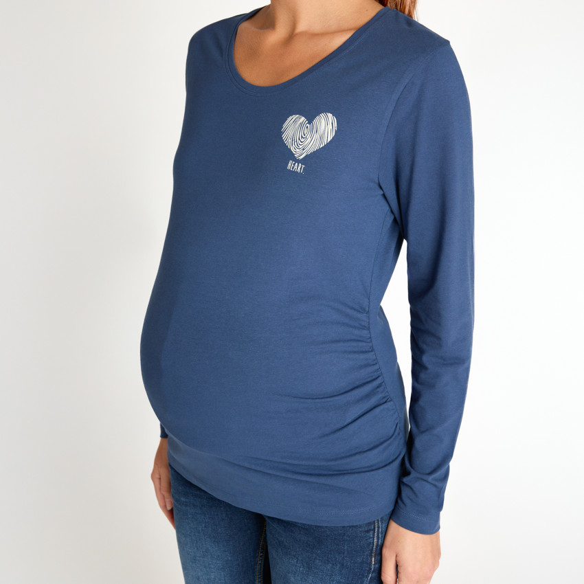 T-shirt met lange mouwen voor zwangerschap met hartprint 