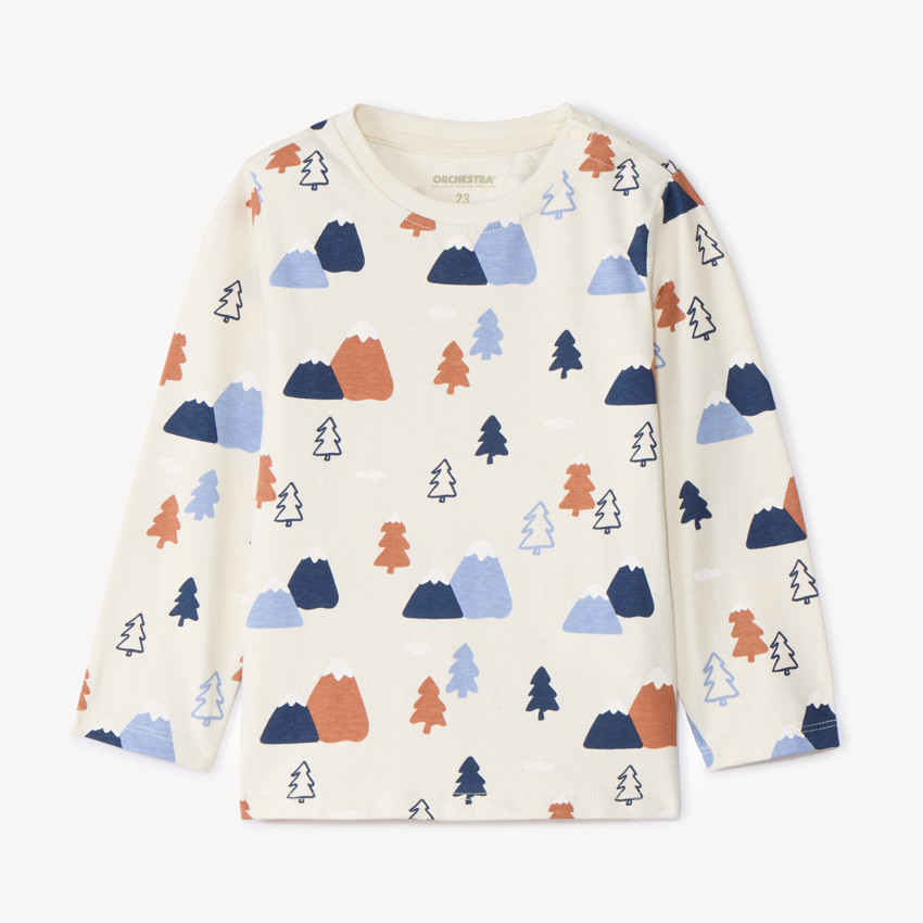 T-shirt manches longues imprimé fantaisie pour bébé garçon 