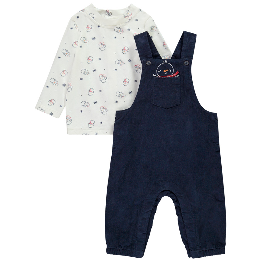 Ensemble 2 pièces motif bonhommes de neige pour bébé garçon 