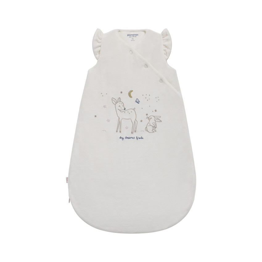 Gigoteuse sans manches TOG 3 en velours Little Deer écru 