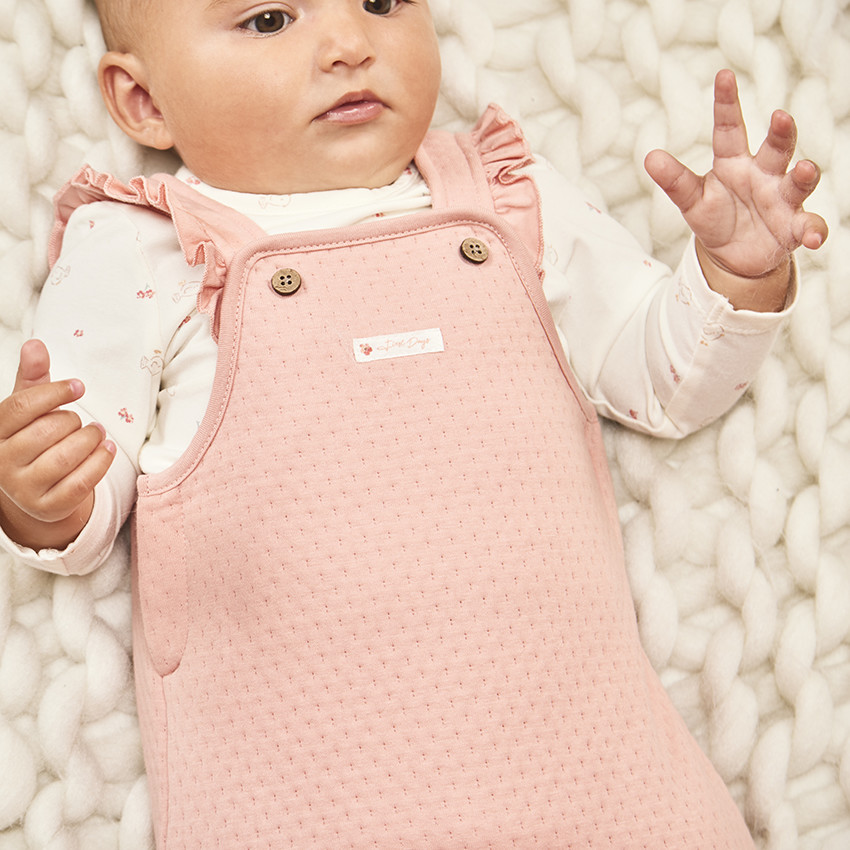 Twee-delige set met salopette voor babymeisjes 