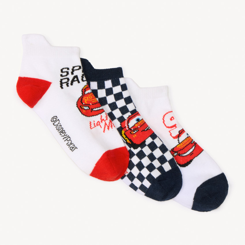 Lot de 3 chaussettes courtes Flash McQueen Disney-Pixar pour garçon 