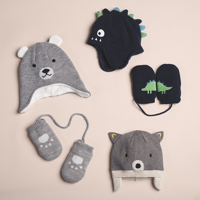 Bonnet en tricot à oreilles doublé jersey 